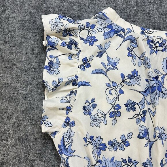 Love and Promises Dress Women Large Blue Floral Ruffles Lace Bohemian Boho Lined - Picture 2 of 13